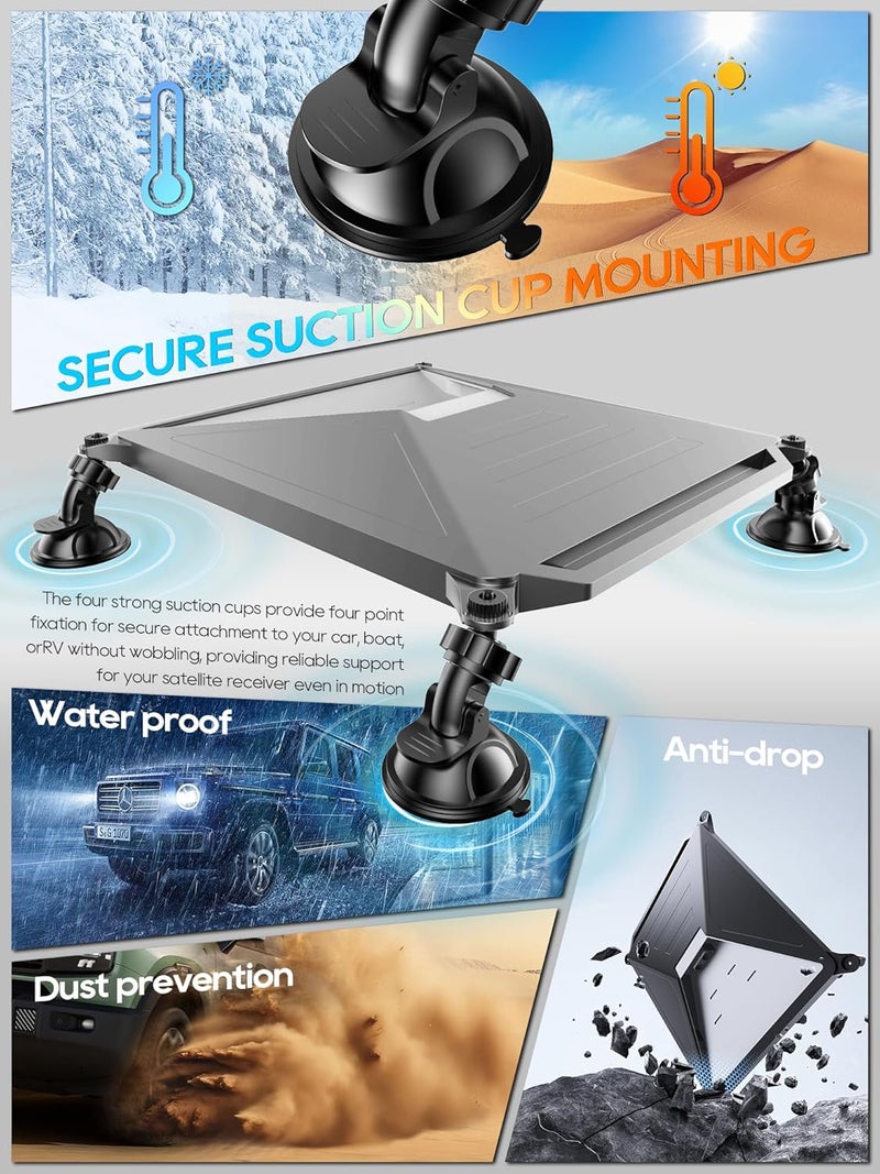 STOLAS Starlink Mini Mount, Secure Satellite Strong Suction Cup Mounting Kit for Sunroof Window, Stable Signal Case for Car RVs, Vans, Boat, Yachts, Trucks-Gray - Image 4